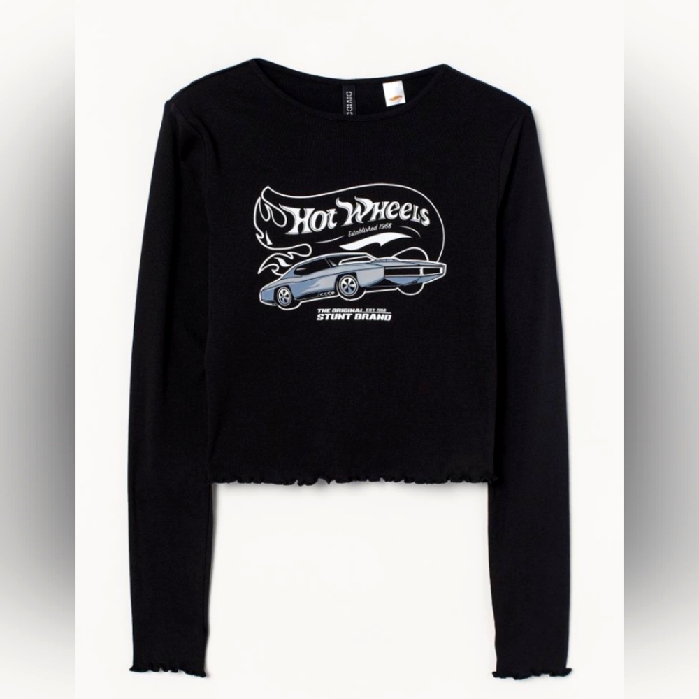 Hot Wheels Black Crop Top